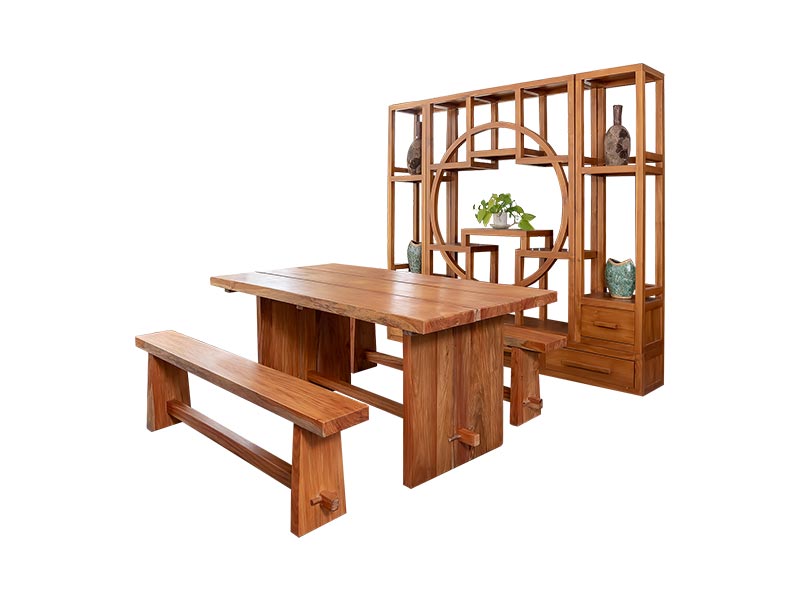 花梨木餐桌組椅1+2
