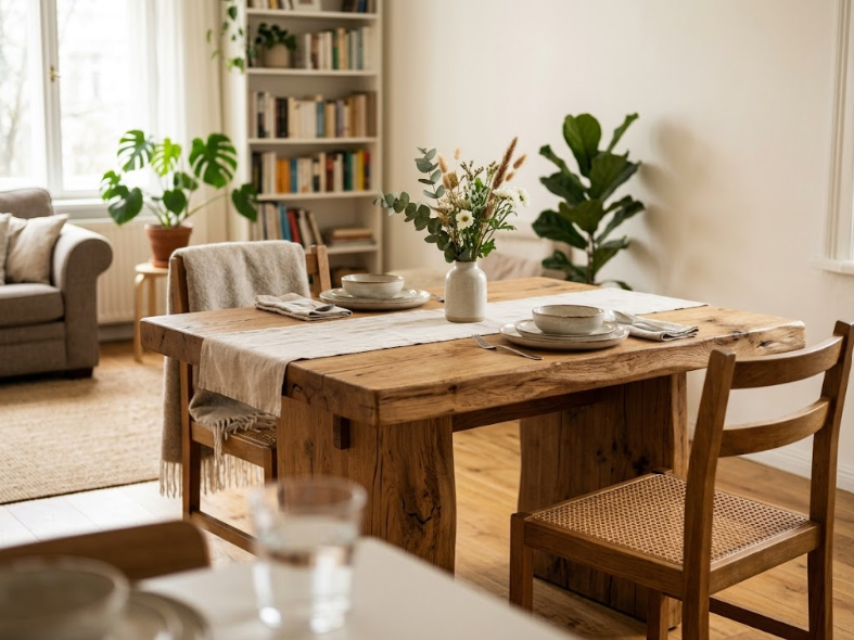 原木家具沒有拼接、貼皮或複合材料。